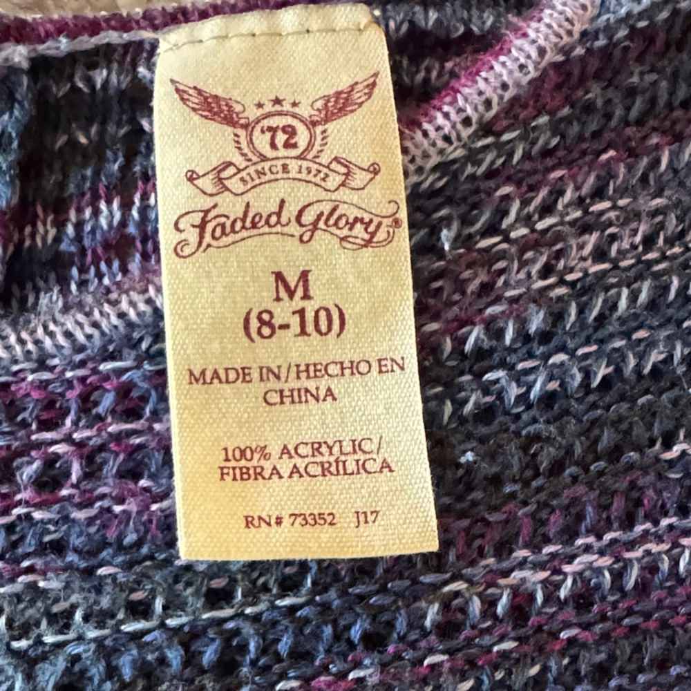 Faded Glory Cold Shoulder Open Knit Tunic – Women’s M - Picture 5 of 6